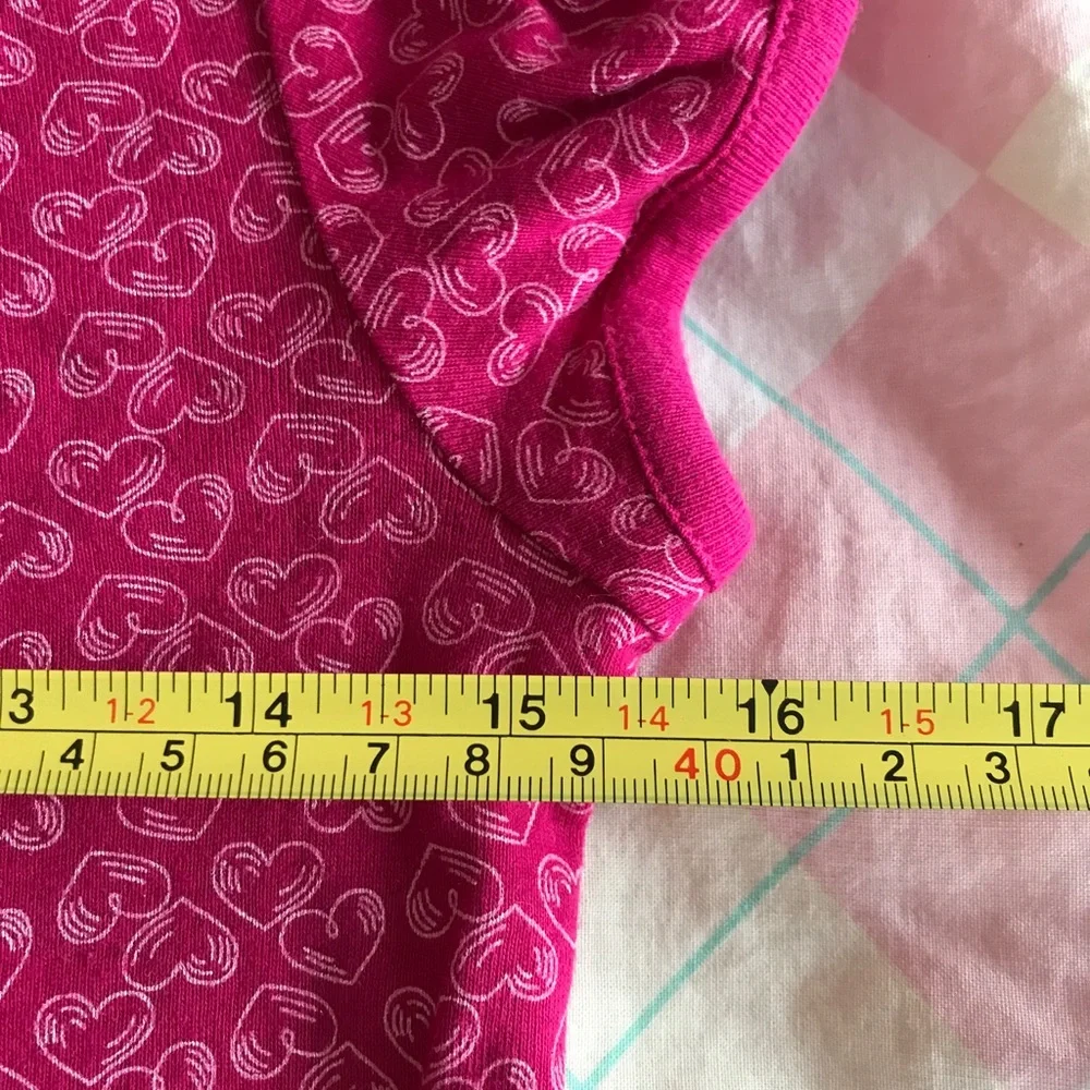 Pink w/hearts XL/XS adult cap sleeves top